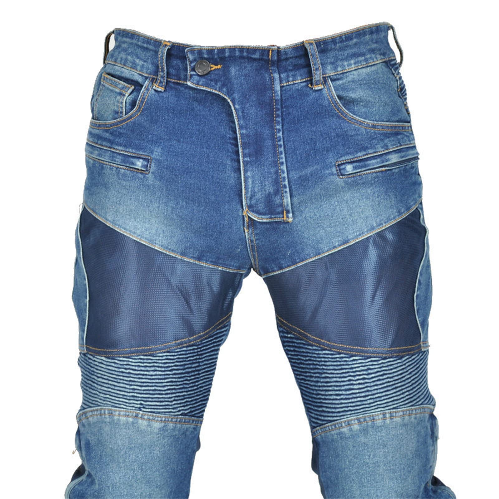 Jeans Moto,Pantaloni Da Moto Da Uomo,Uomo Moto Biker Jeans Rinforzato Protezione Pantaloni Linning Includono Armature (blu,S)