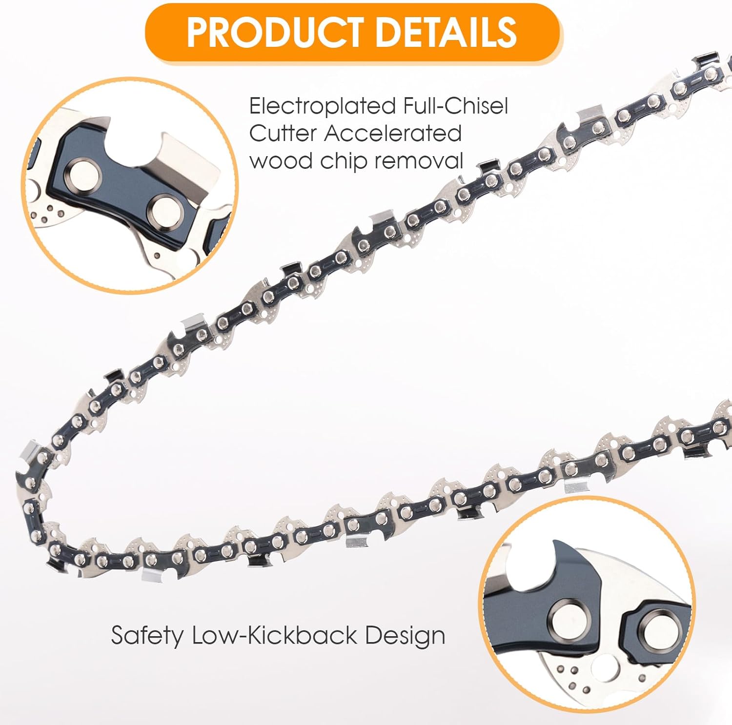 20 inch Chainsaw Chain .325" Pitch .058" Gauge 76 Drive Links Replacement Compatible with Blue Max 53543 8901 8902,Chainsaw Blade Compatible with Husqvarna Stihl Homelite Poulan