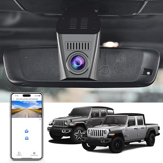 Mangoal 4K Dash Cam Custom Fit for Jeep Gladiator JT