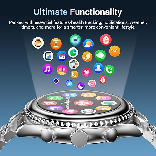 Miniatura 9 de SOUYIE Reloj inteligente 2025 para hombre, contestarhacer llamadas para iPhone Android, pantalla AMOLED HD de 1.32 pulgadas, reloj de lujo para