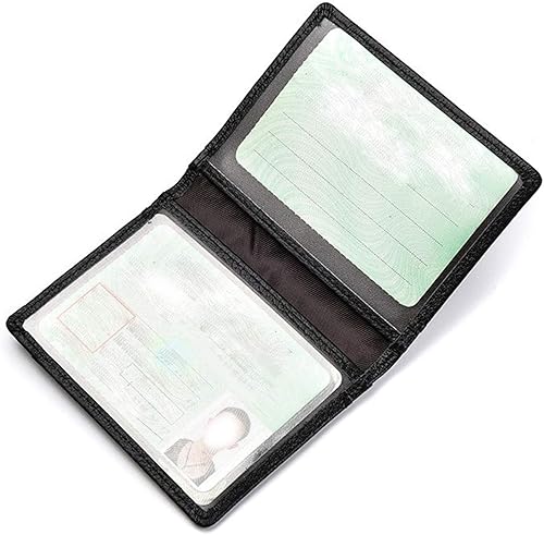 Miniatura 5 de Dorras Cartera delgada plegable de cuero minimalista con bolsillo frontal, tarjetero con ventana de identificación, Negro -, Minimalista