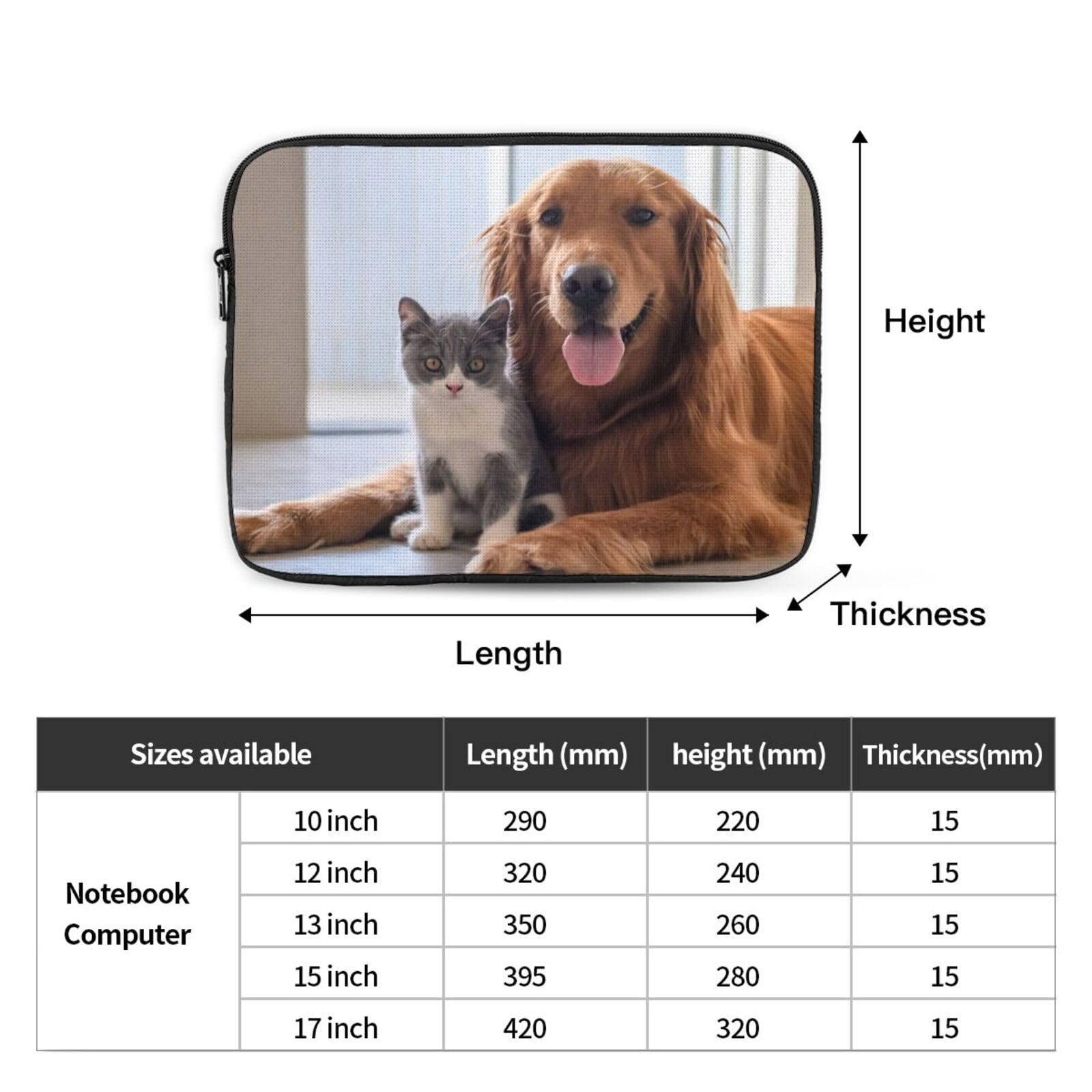 Custom Laptop Sleeve Bag Personalized Laptop Bag with Photo Text Logo Customized Shockproof Protective Case Business Briefcase with Zipper for Ultrabook Notebook Tablet 13 Inch