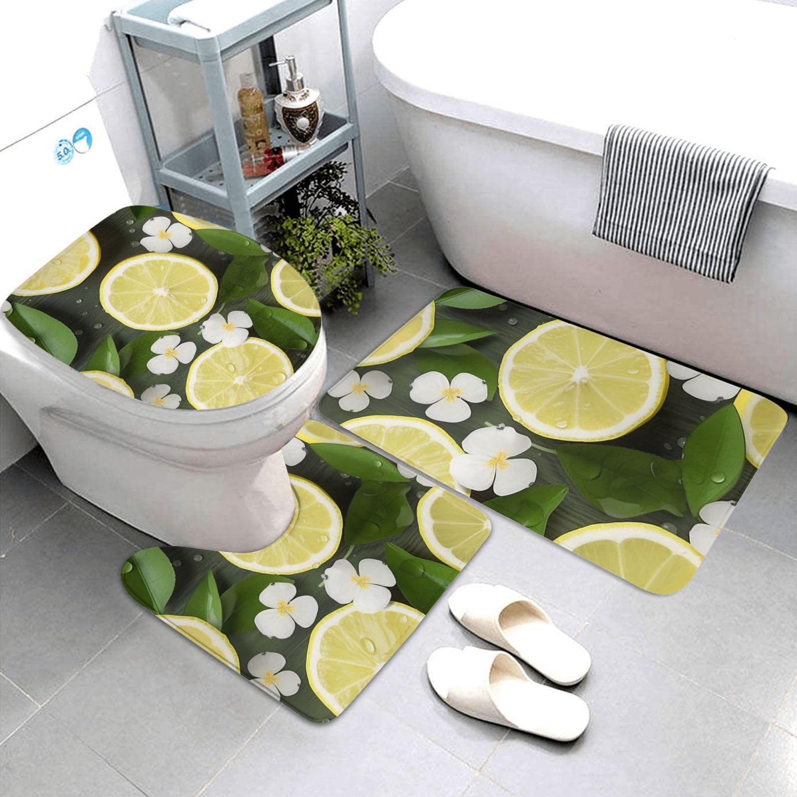 Tapis de bain super absorbants lot de 3 lavables et sécurisés