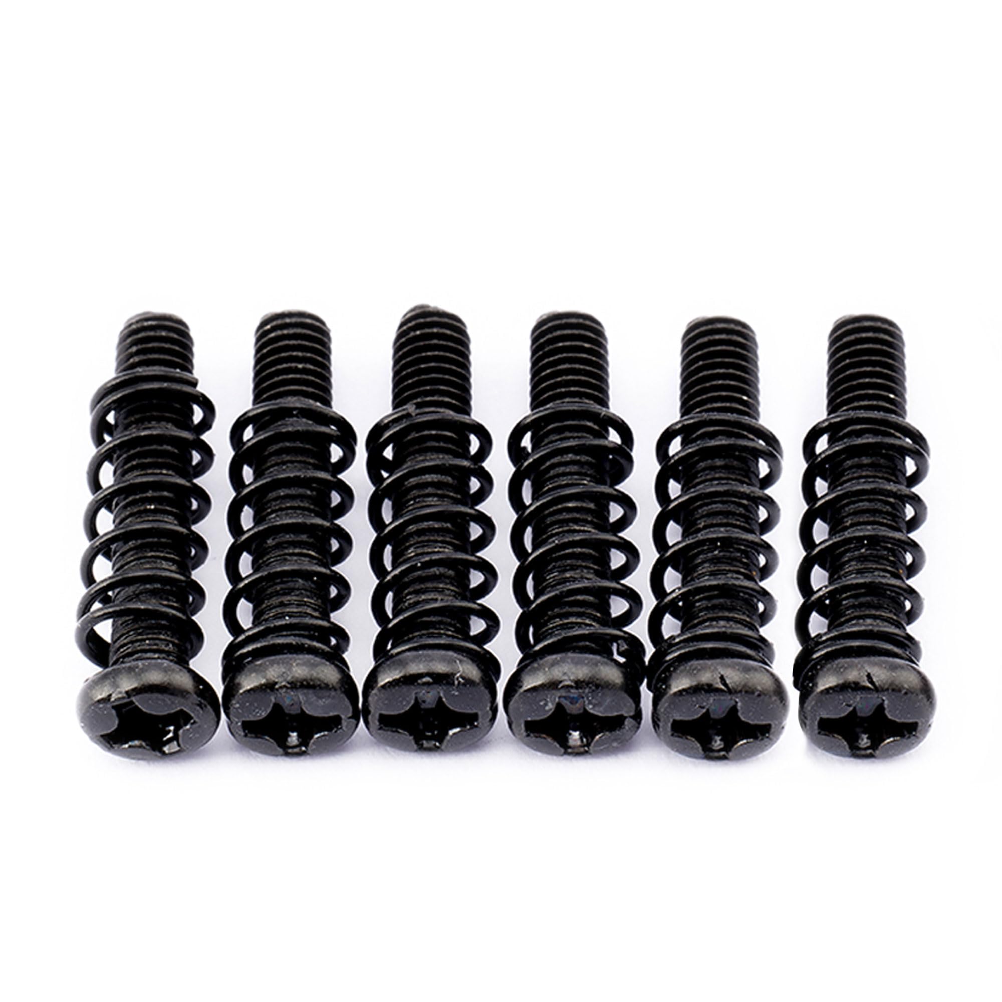 Musiclily Pro Metric M3x16mm Steel Saddle Intonation Screws and Springs Set for Import Strat Style Electric Guitar Tremolo Bridge