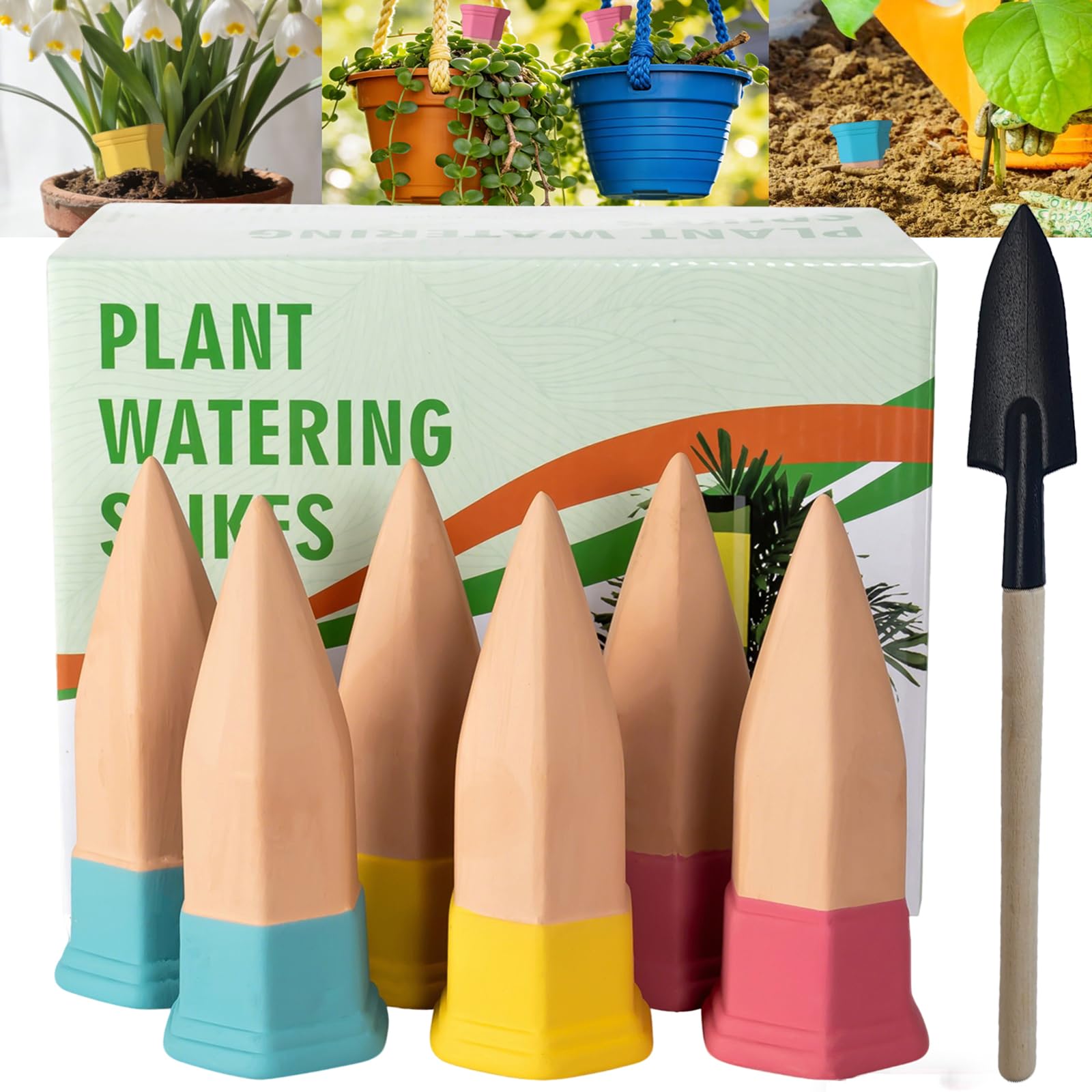Lot de 6 Oyas A Planter Terre Cuite, Arrosage Goutte à Goutte Ollas Terre Cuite, Système d'Irrigation Arrosage Automatique et Ecologique pour Plante d'Intérieur et d'Extérieur en Vacances