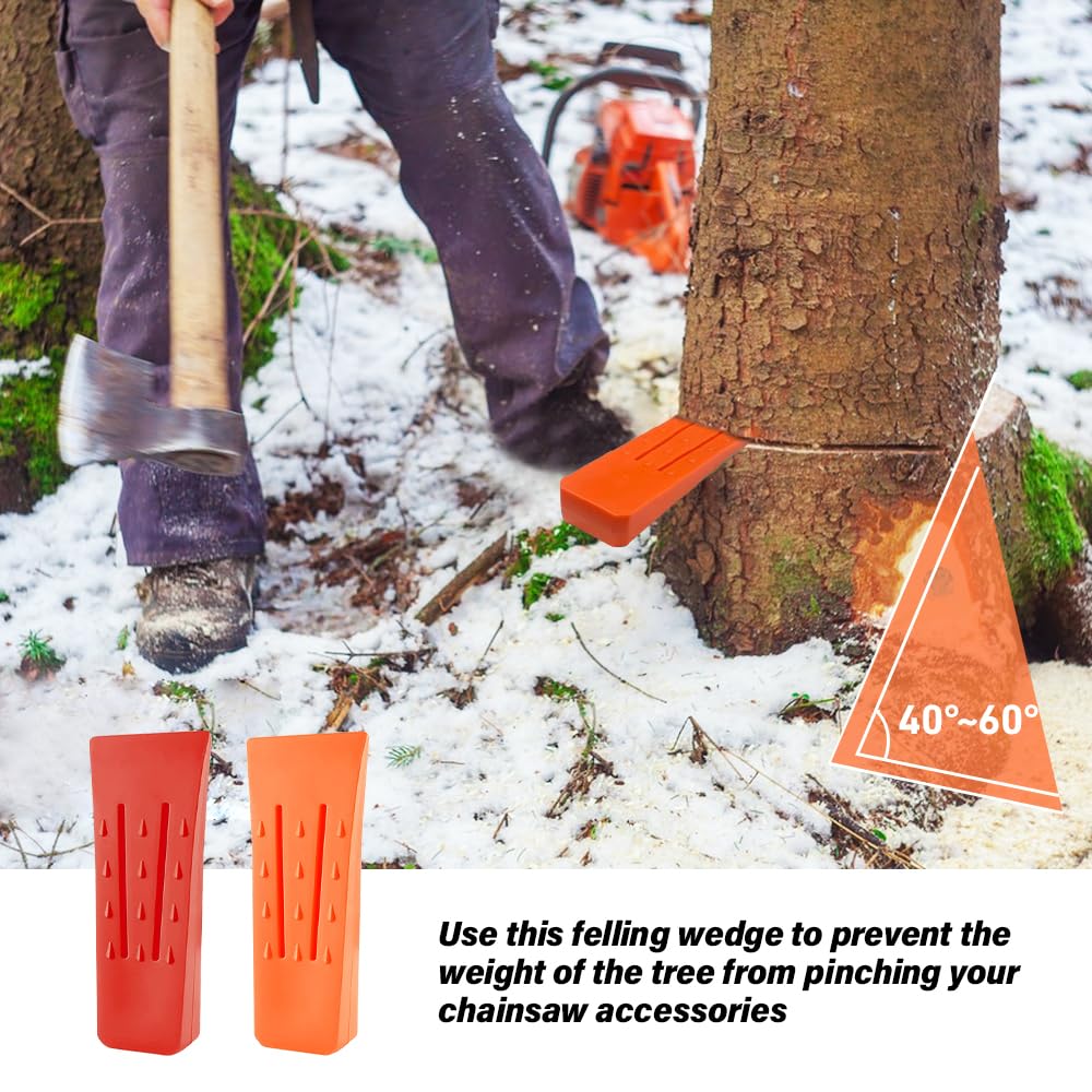 6 Pezzi Cunei di Abbattimento, Cunei Forestali in Plastica ABS da 6 Pollici, Cunei di Spacco per Legno con Sacchetto, Strumento Accessorio per Boscaioli, Cunei di Abbattimento