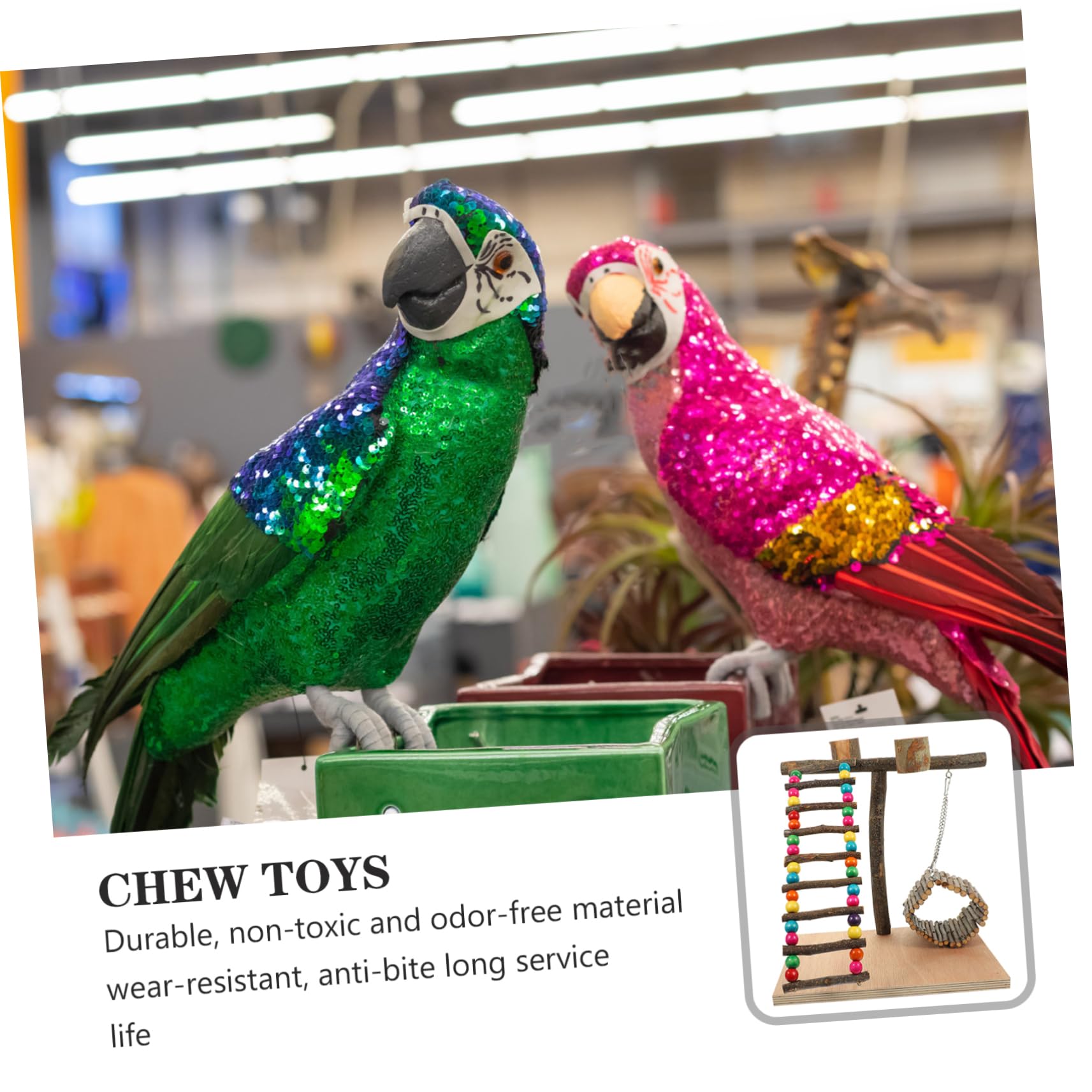minkissy 1 Juego De Loros Gimnasio De Percha De Madera Estante De Pie para Loros Parque De Aves Parque Interactivo De Aves Juguetes De Agapornis Perico Familiar Marco De Pájaro