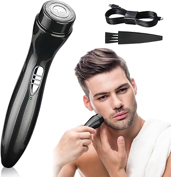 Mini Elektrikli Tıraş Makinesi, Akülü Cep Boyu Sakal Düzeltici, Taşınabilir USB Şarj Edilebilir Islak ve Kuru Sakal Bakım Kiti Ev, Araba, Seyahat, Kamp, Erkekler için Hediye (Siyah)