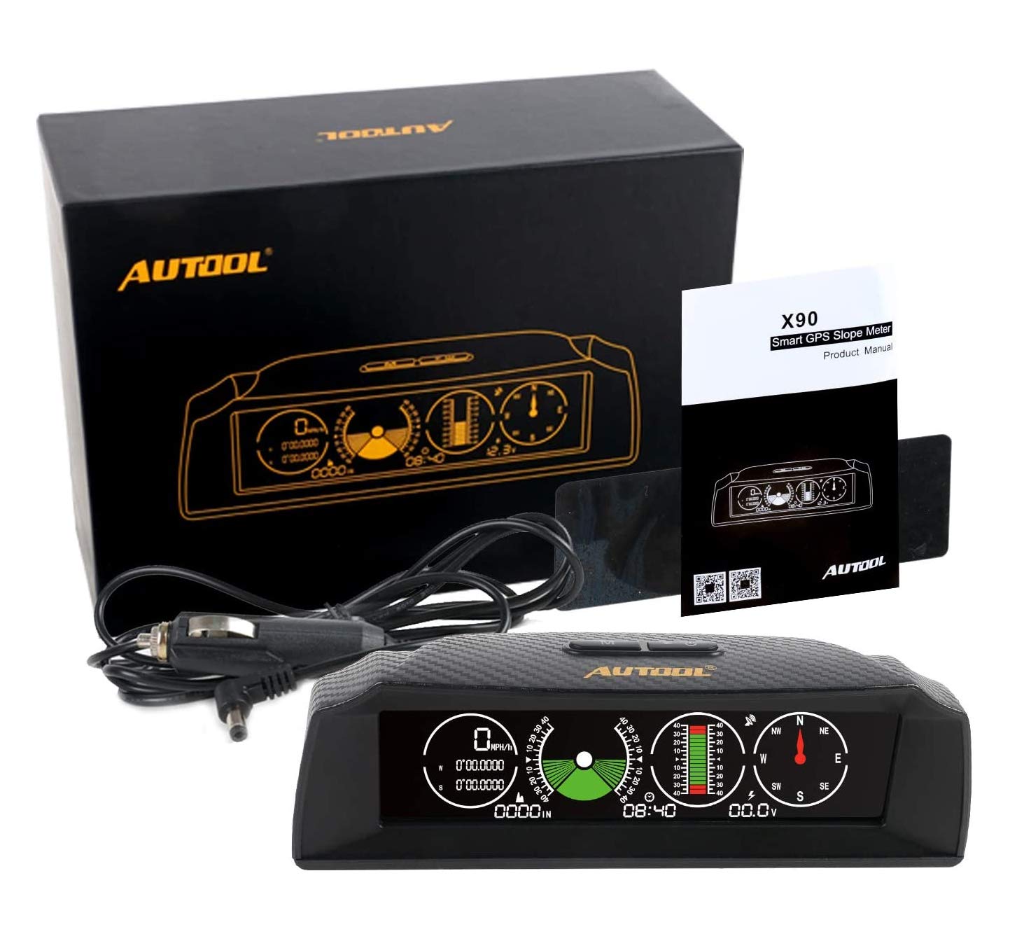 Buy Car Inclinometer Level Tilt Gauge, Car HUD GPS Speedometer MPH Car Electronic Compass