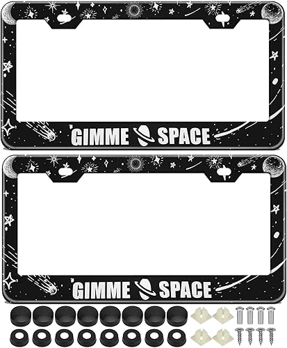 Miniatura 8 de Juego de 2 marcos para placa de matrícula con diseño de arco iris y diseño de sol hippie, de acero inoxidable, con tapas de rosca, 2 agujeros Sol