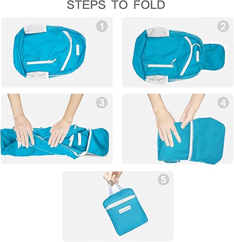 Miniatura 5 de Mochila impermeable plegable 35L para viajes de deportes al aire libre dentro del compartimento de ropa mojada plegable para múltiples