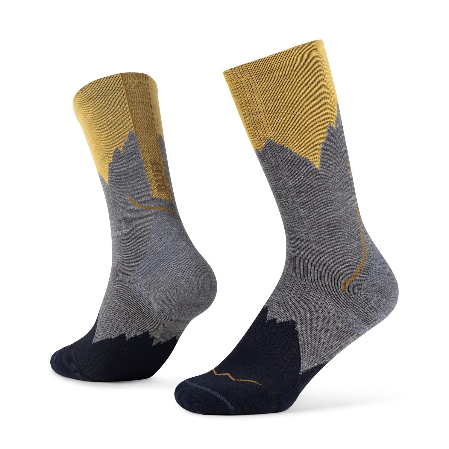 Buff®| Socks LW Merino Wool Crew Lightweight, Hiking, Natural Durability, Comfortable, Padded S Grey