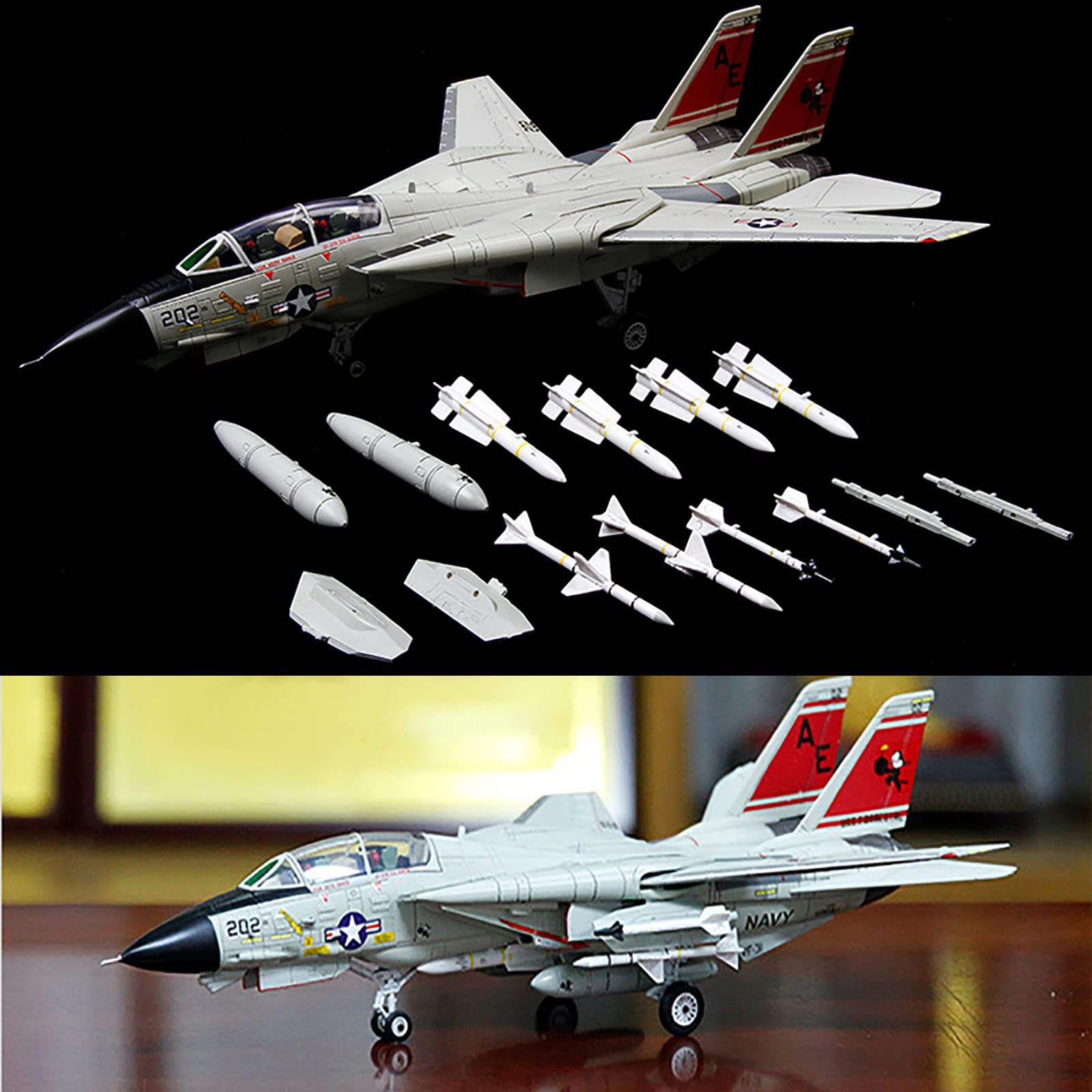 Amazon.co.jp: 1/72 F14A VF-31 Tomcatモデル戦闘機折りたたみ式翼機
