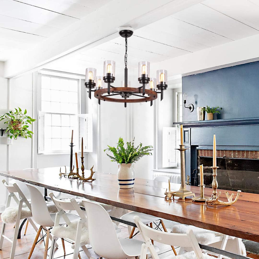 🔥 28 Wood Round Ceiling Light Fixture, Rustic Farmhouse Chandeliers Pendant for Dining Rooms Rustic (28 /7 Lights) Blасk Frіdау - 70% оƒƒ 28 Wood Round Ceiling Light Fixture, Rustic Farmhouse Chandeliers Pendant for Dining Rooms Rustic (28 /7 Lights)