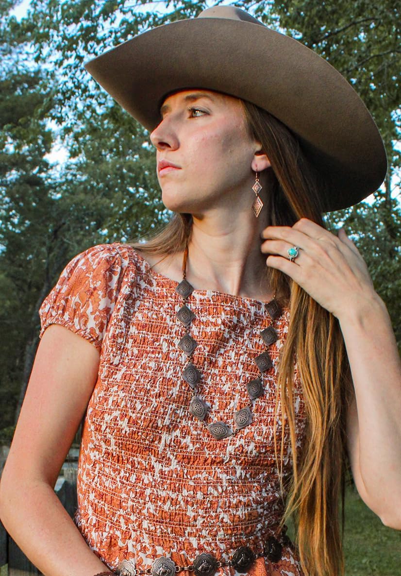 Wrangler Western Drop Dangle Earrings for Women Cowgirl Horseshoe Concho Dangling Country Rustic Jewelry - Image 4