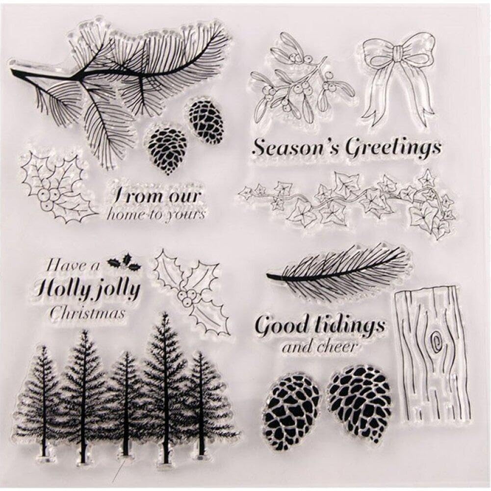 Sanfly Style3 Christmas Clear Stamp Transparent Xmas Elements Silicone Stamp Diy Cards Album Gifts Decoration