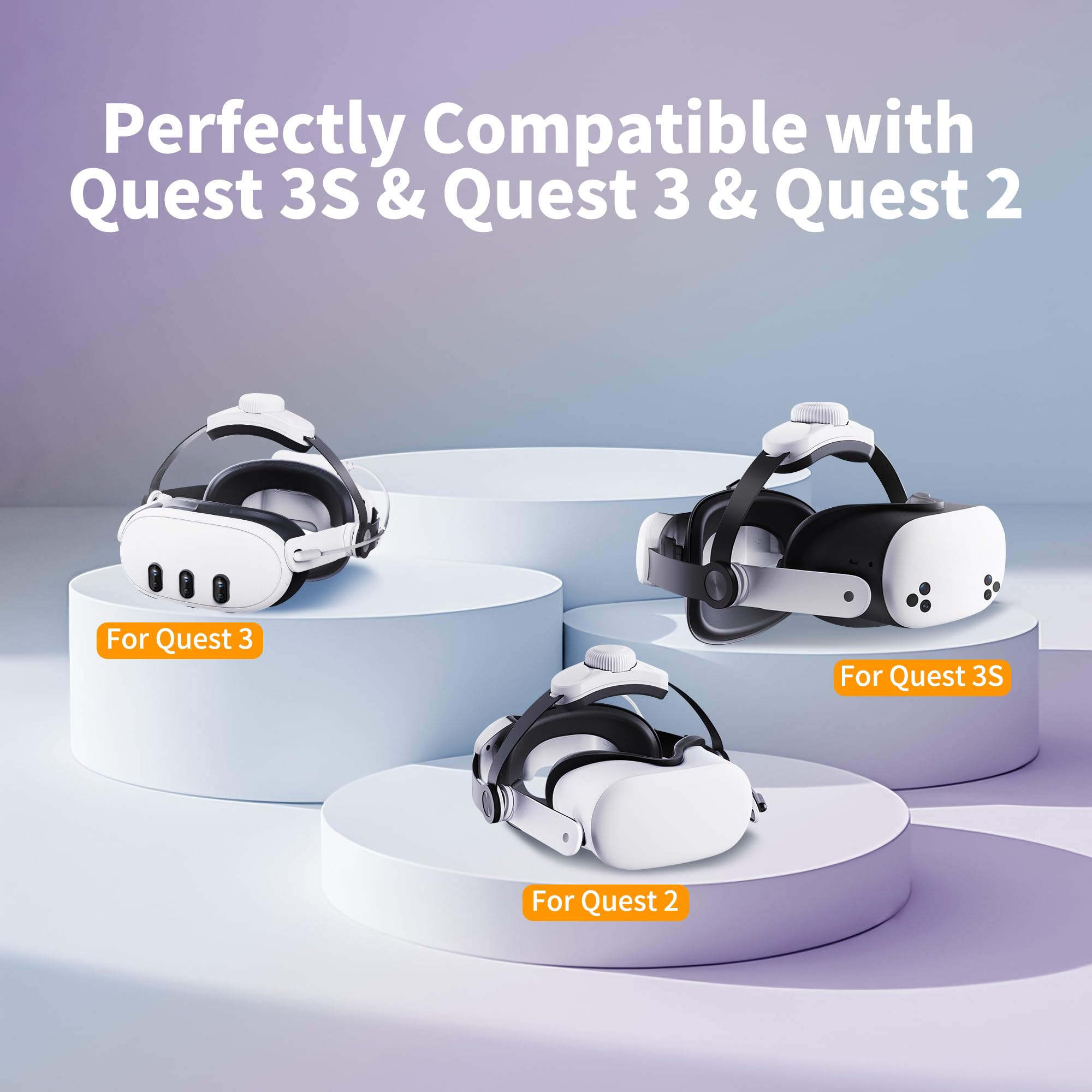 Noiposi Cinghia da testa con batteria da 10000 mAh per Meta Quest 2 3 3s