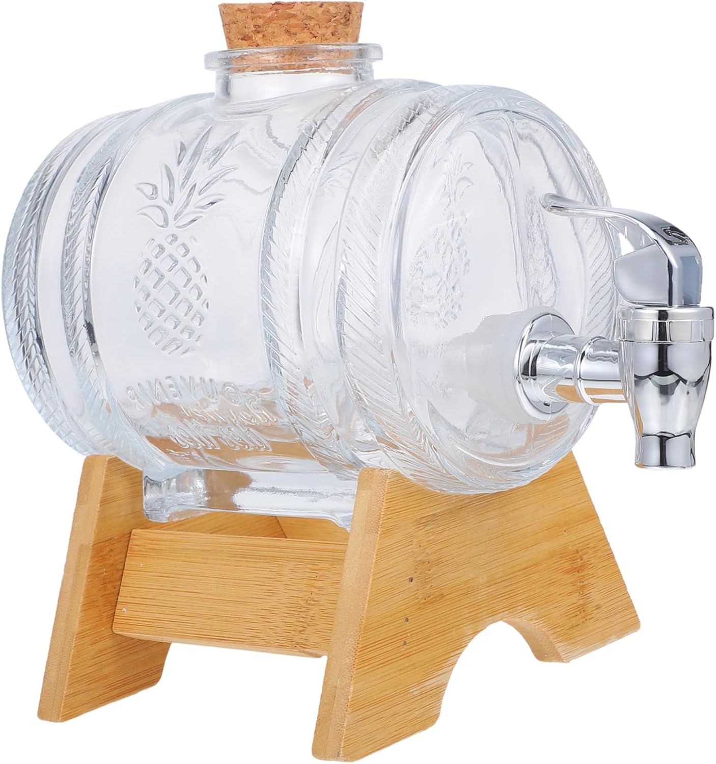 1set Unique Glass Wine Barrel Dispenser Hot Drink Dispenser Liquor Wine Decor for Dad