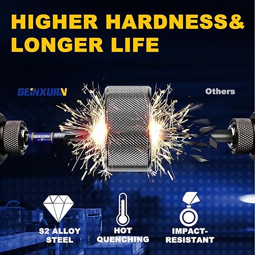 Miniatura 9 de Juego de brocas de destornillador magnético de impacto de seguridad T15 de 2 pulgadas, juego de brocas de potencia de cabeza Torx #15 de 51 piezas,