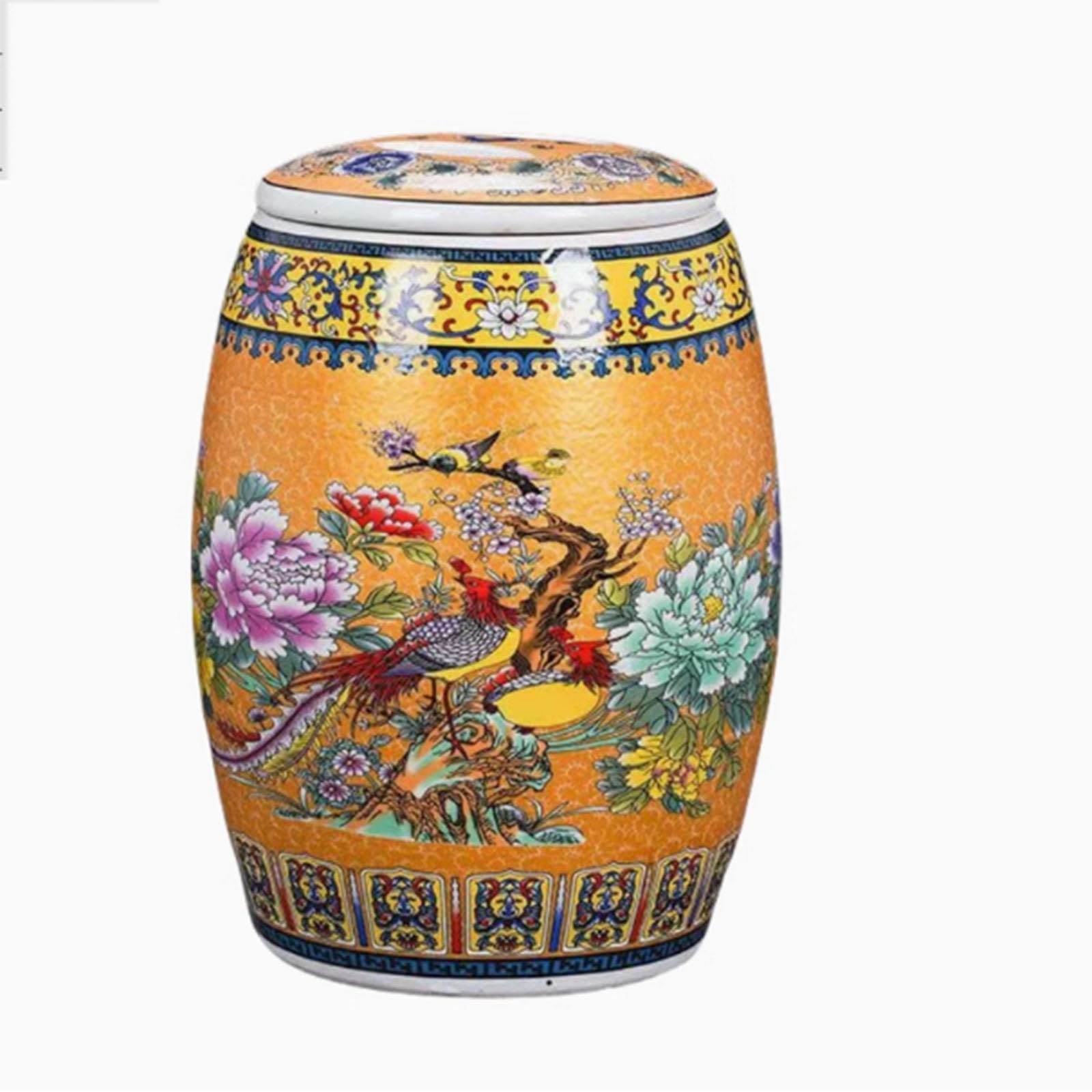 Ixtregzjkm D Seale Foo Storage Jar With Li, Rice Storage Container, Flour Barrel, Chinese Rice Jar, Classic Vintage Rice Barrel, Oatmeal Container, Cereal Ispenser, Seale Ceramic Rice Box 25Kg