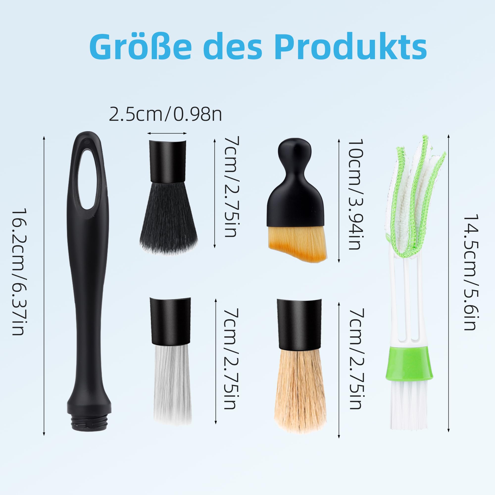 Kit De 9 Brosses De Nettoyage Voiture UPUPGO - Pour Intérieur Et Extérieur - Sans Rayures