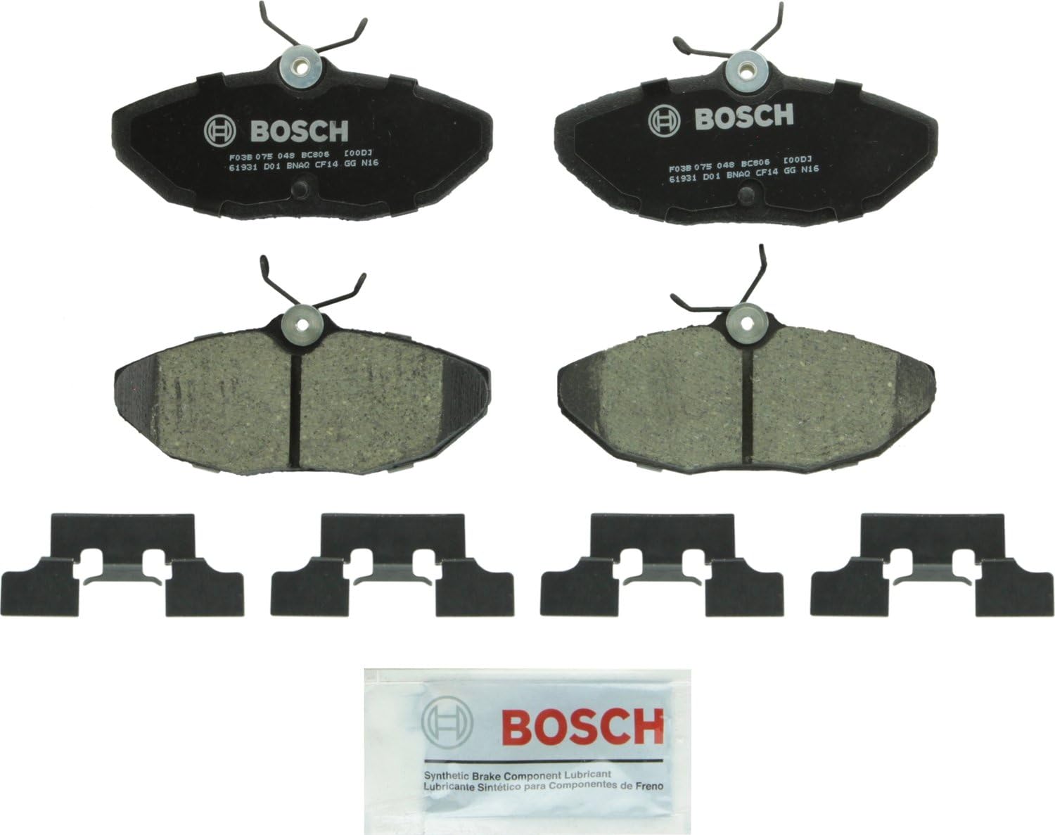 BOSCH BC806 QuietCast Premium Ceramic Disc Brake Pad Set - Compatible with Select Ford Thunderbird; Jaguar S-Type, XJ8; Lincoln LS; REAR