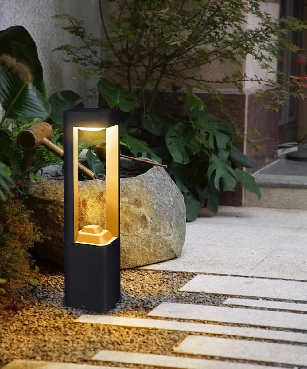 TRIVIDHA Solar-Wegleuchte für den Außenbereich, 10 W, LED, Solar-Landschaft, Weglicht, modernes Aluminium-Gartenlicht mit IP65 wasserdicht, externe Solar-Pollerleuchten für Vorder- und Hintertür,