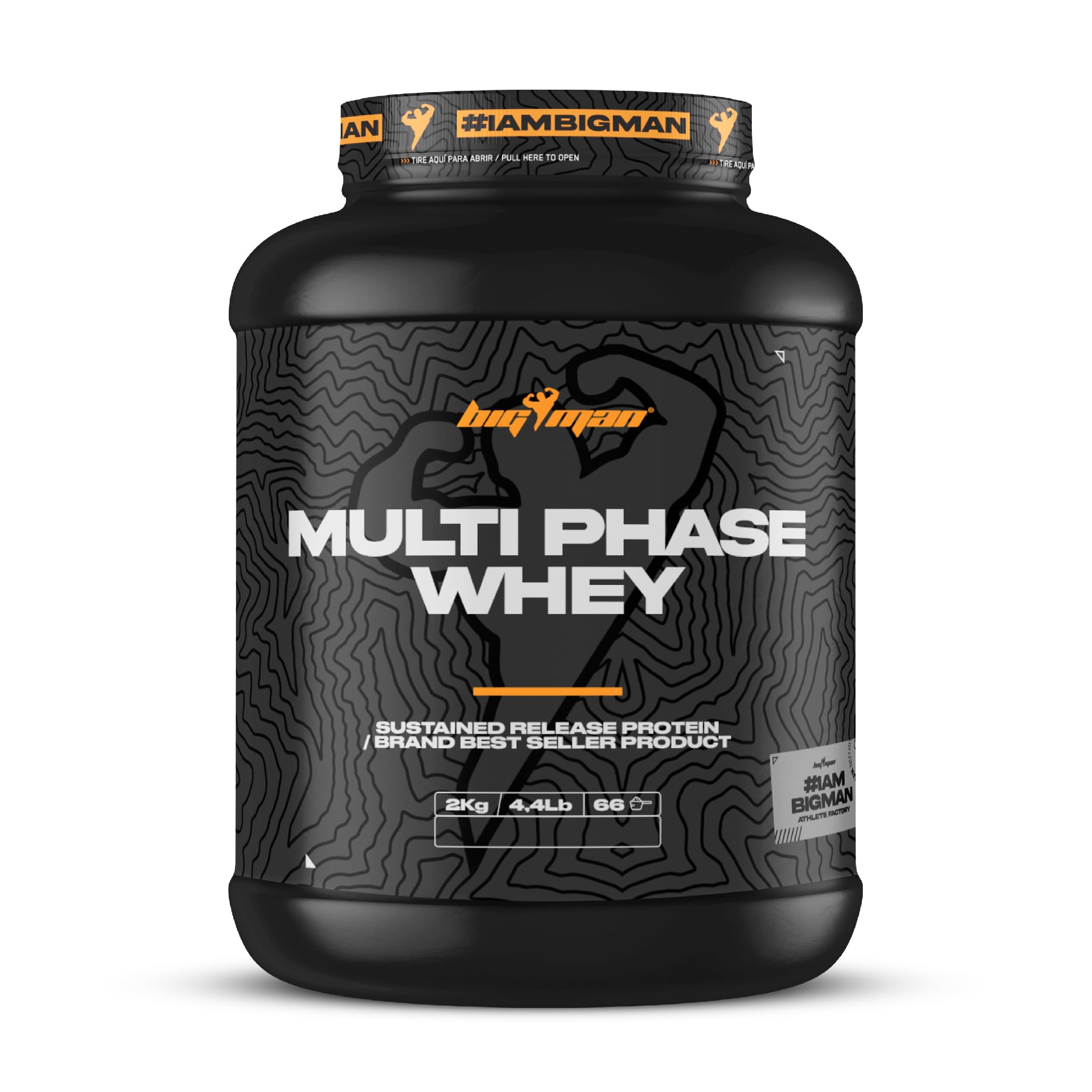 BigMan | Multi-​Phase | Proteína Secuencial de Suero de Leche | Hidrolizado de Proteína | Caseinato Calcico | Péptidos de Glutamina | Gana Masa Muscular (Vainilla Canela, 2000)