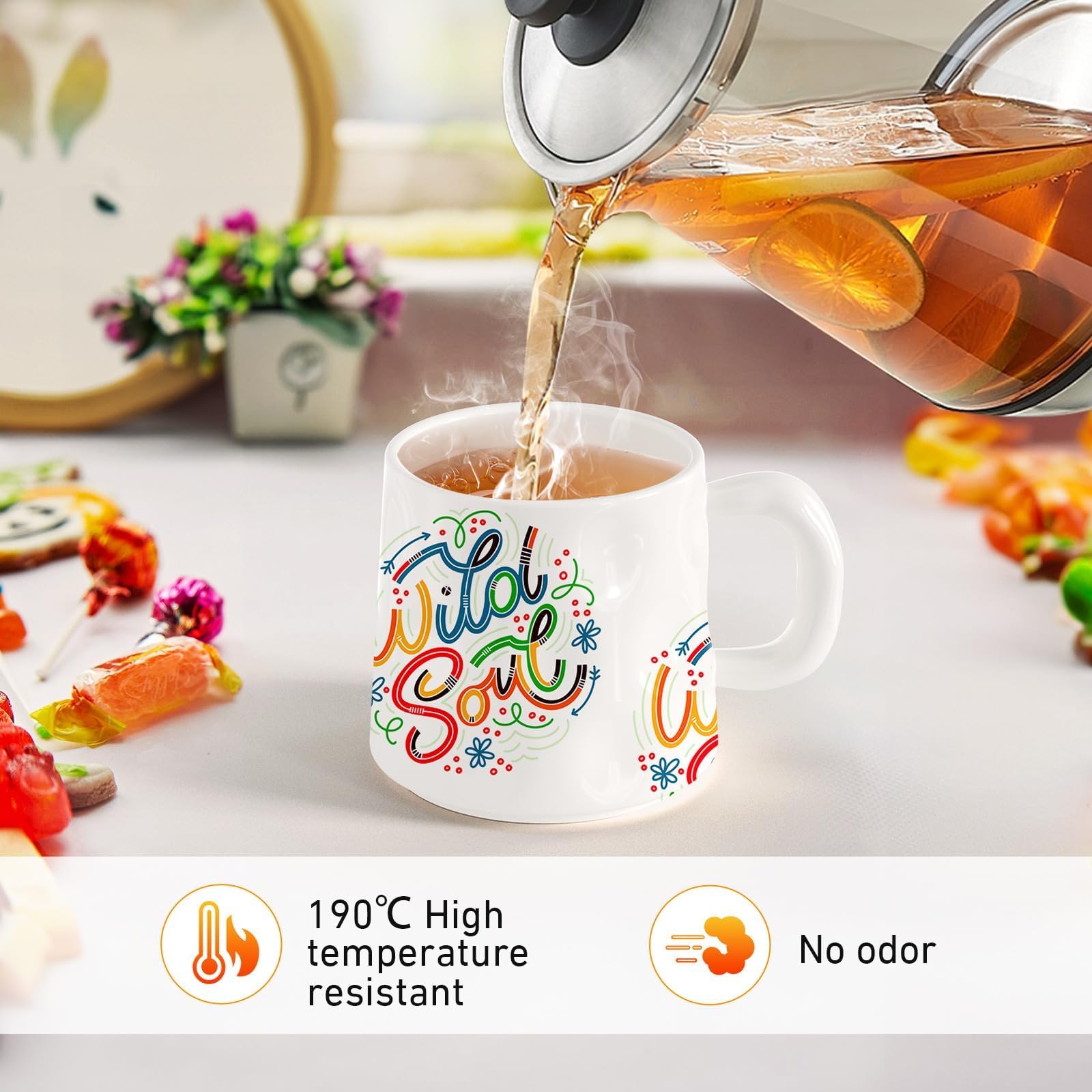 WildFun Set de tasses en céramique, kit de peinture pour adultes, comprenant des tasses, des pinceaux, des peintures vibrantes et un guide d'inspiration
