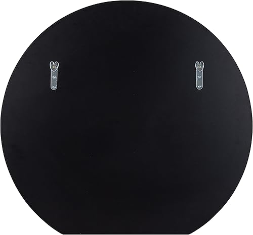 Miniatura 4 de Kate and Laurel Caskill - Espejo redondo moderno, 24 x 23 pulgadas, espejo decorativo de pared con parte inferior plana