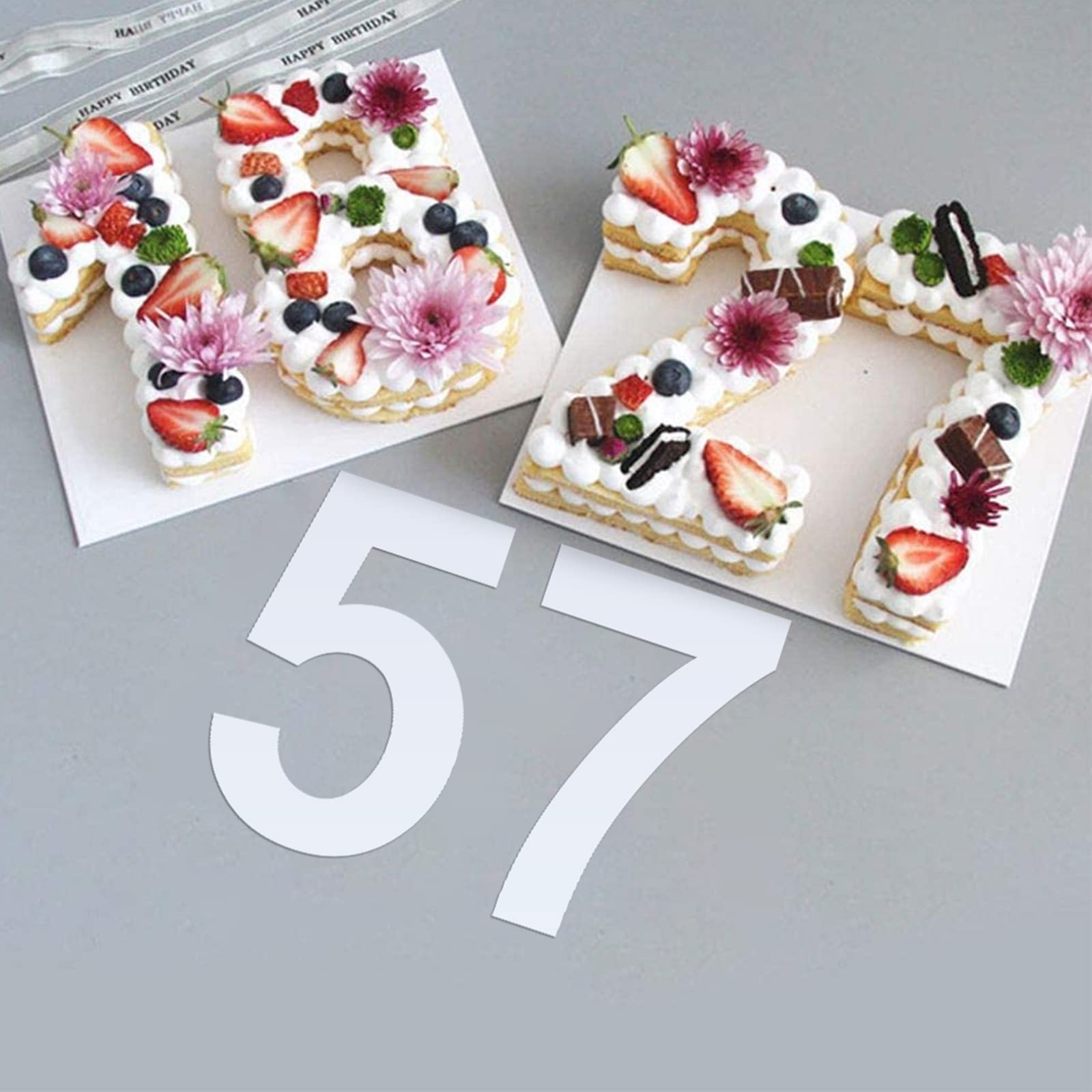 40,6 cm große Zahlenschablonen – wiederverwendbare digitale Kunststoff-Schablonen für Kuchen, Adresse, Malerei