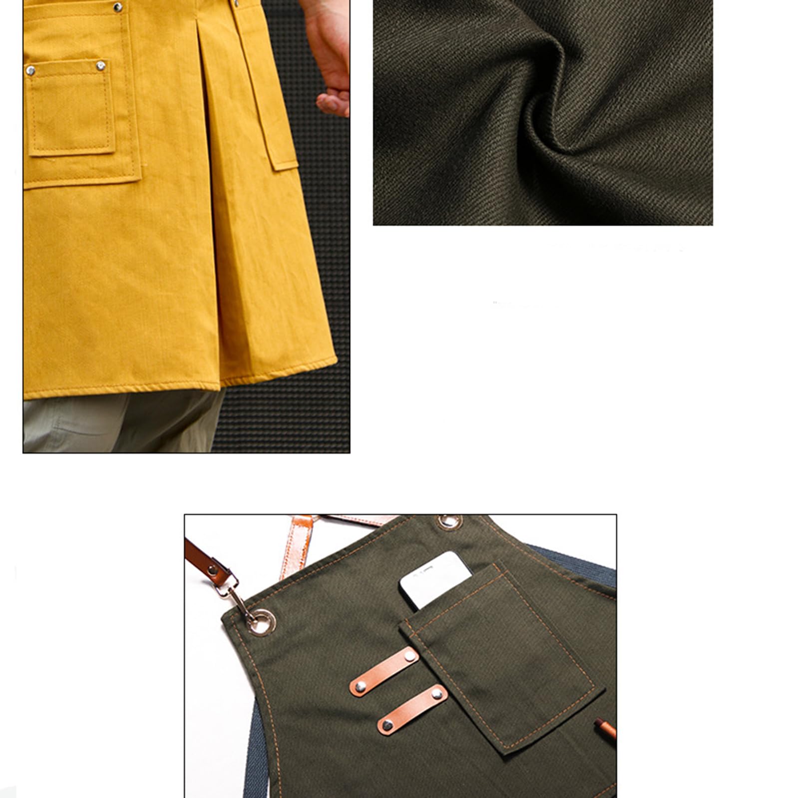 Envoltura de cocinero, delantal de mezclilla con bolsillos cruzados en la espalda, unisex, talla única, multicolor