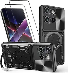 Capa para Edge 60 Neo e Edge 50 Neo Motorola Moto Capinha à prova de choque - com protetor de tela, suporte para anel