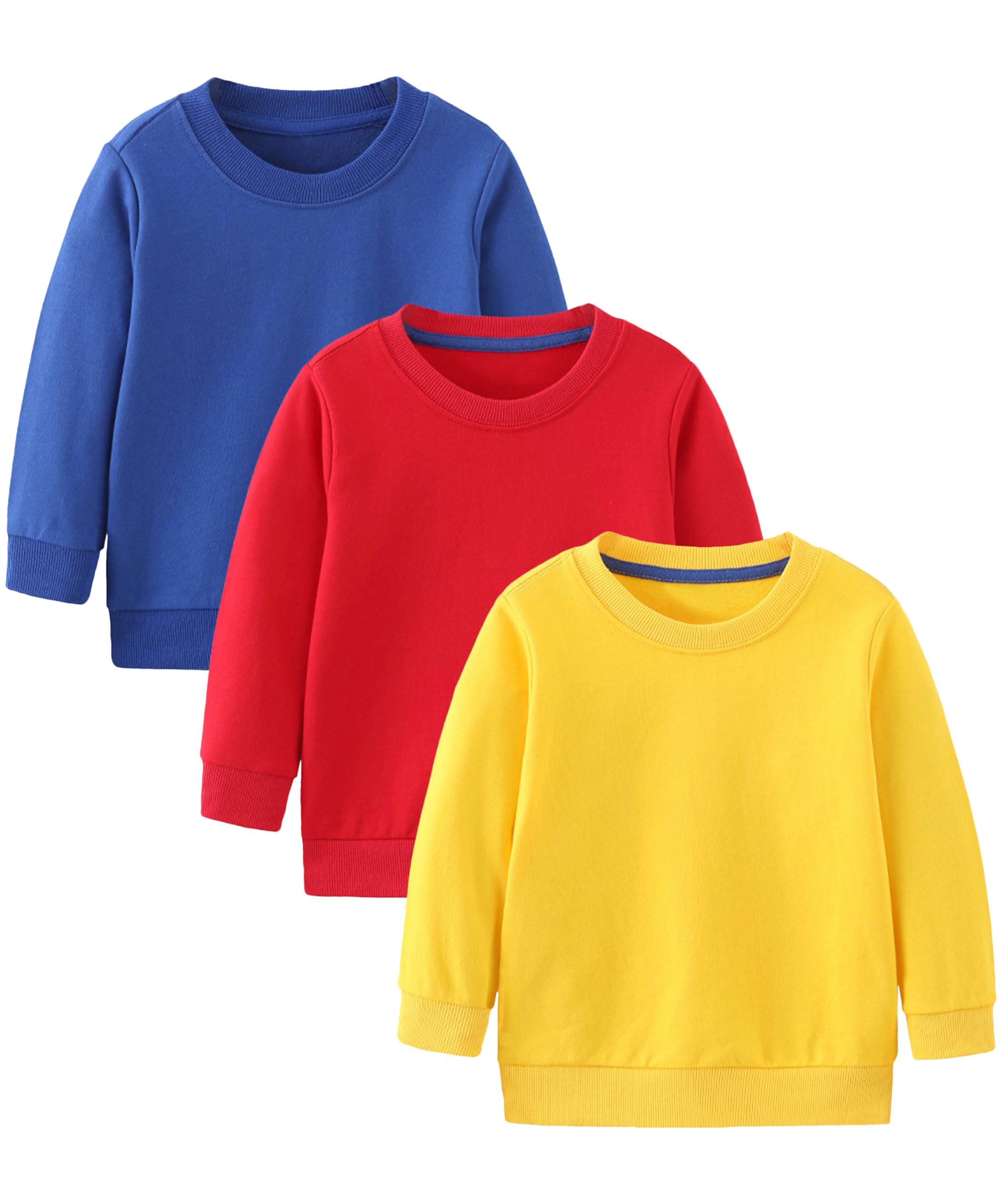 GFQLONG Toddler Boys Crewneck Sweatshirt Long Sleeve Cotton Pullover 1T-10Y