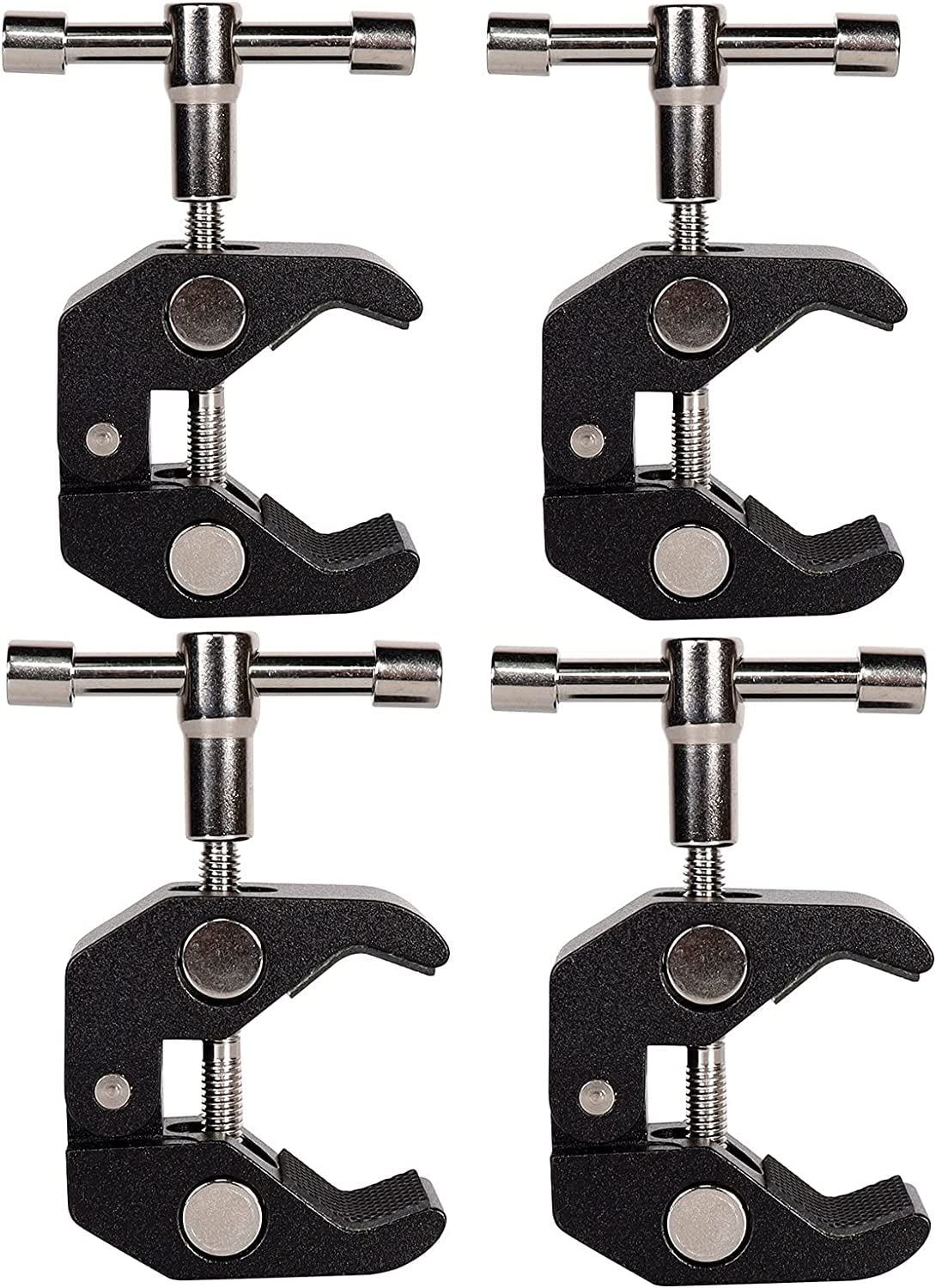 MVPRO 4 Pack Super Clamp with 1/4 and 3/8 Thread Camera Clamp Mount，Crab Clamp Rod Clamp Clip for Cameras, Rods, Lights, Hooks, Shelves, Cross Bars, etc