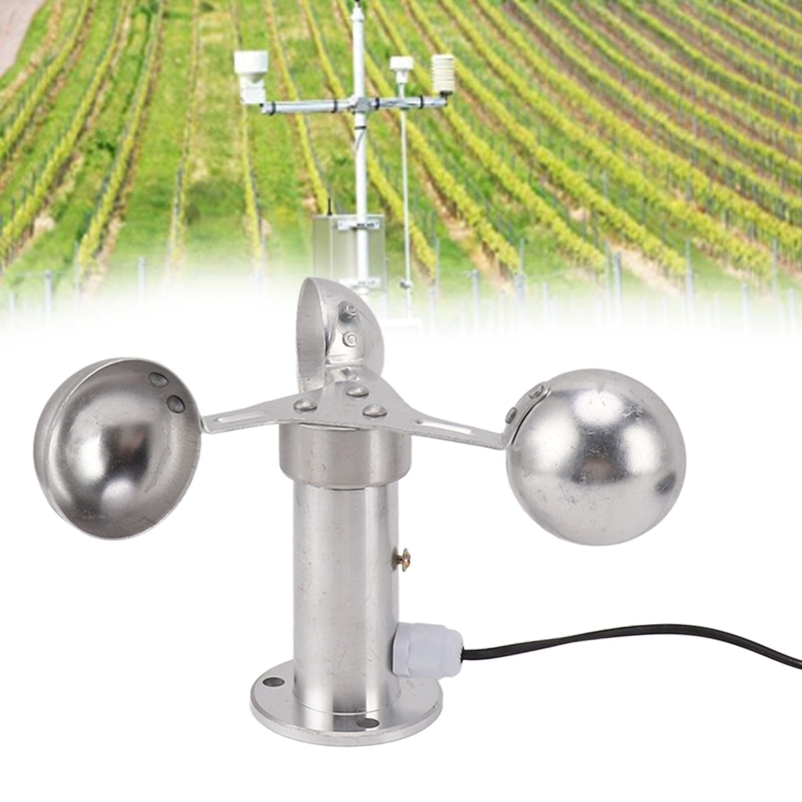 Windgeschwindigkeitssensor Anemometer aus Aluminiumlegierung, 3 Tassen, Genaue Messung für Kraftwerke, Meteorologische Überwachung, Windmessung mit 8 M Kabel