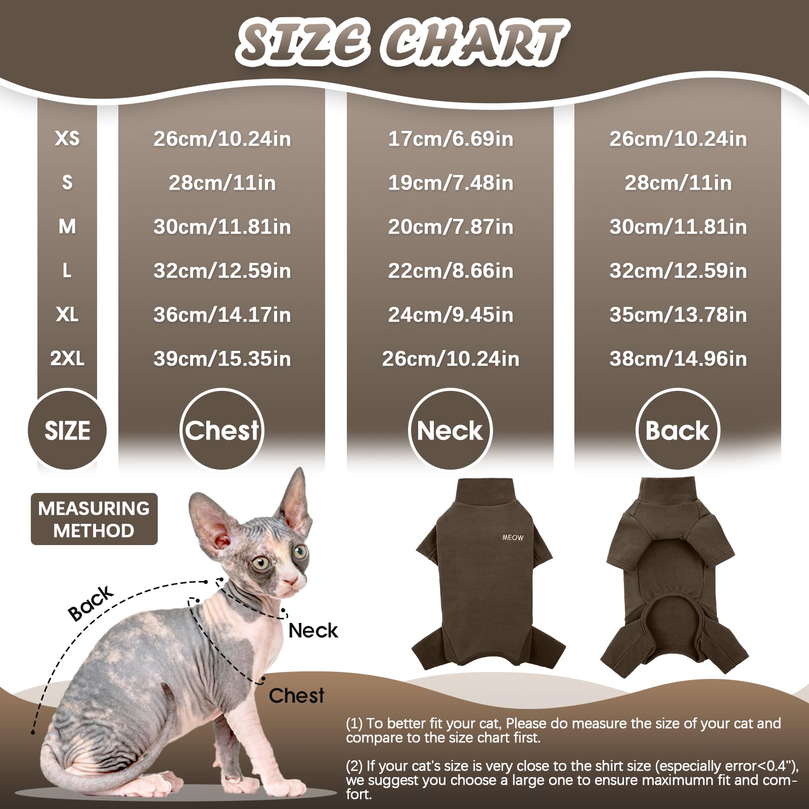 Hjyokuso Cat Clothes, Sphynx Cat Clothing, Cat Jumpers for Cats Only Cat Recovery Suit With Legs, Breathable Soft Cat Onesie - Image 3