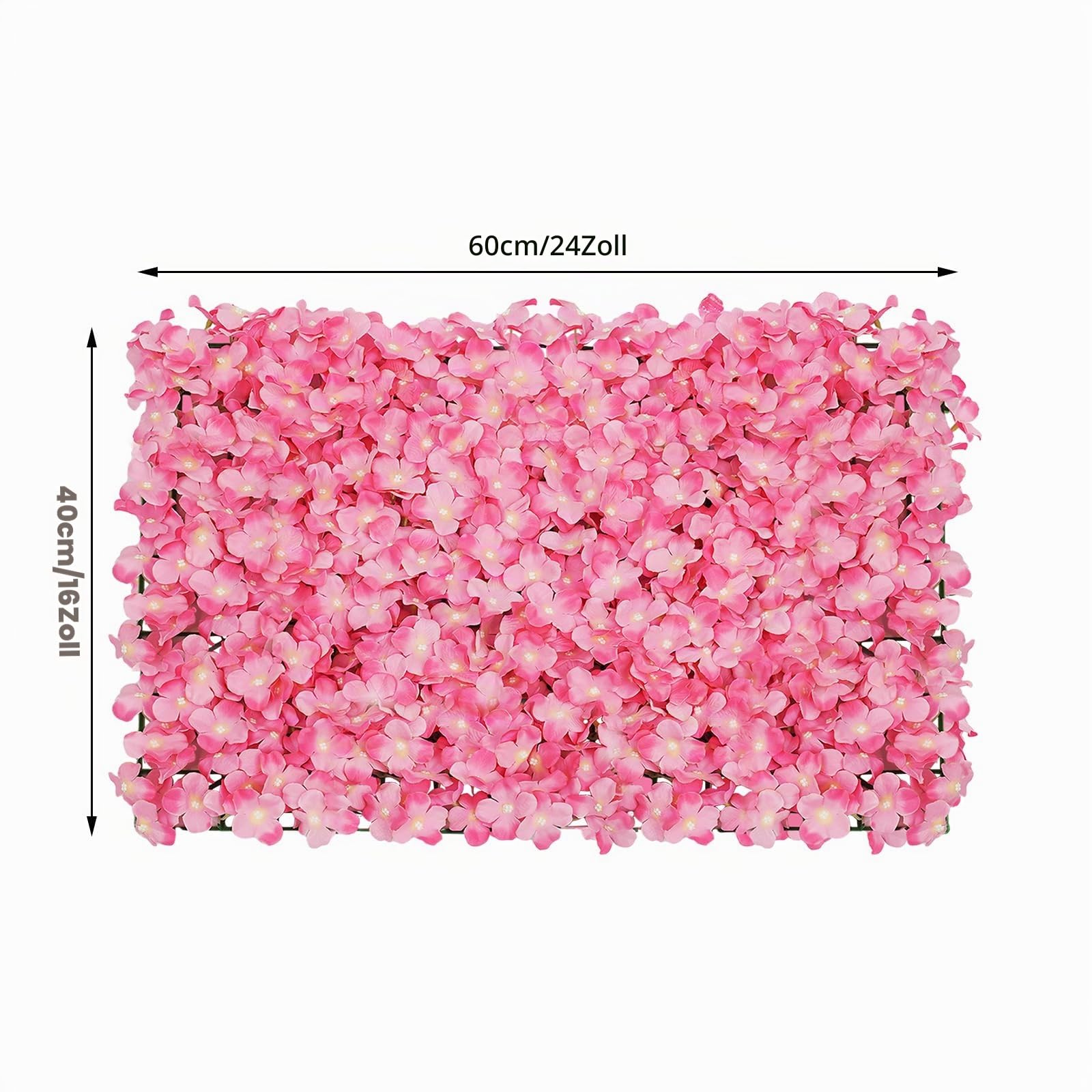 Kunstblumen Wandpaneele Blumenwand 60 * 40Cm, Seide Künstliche Blume Rosen Wand Paneel DIY Hintergrund für Hochzeit Party (20, Rosa)