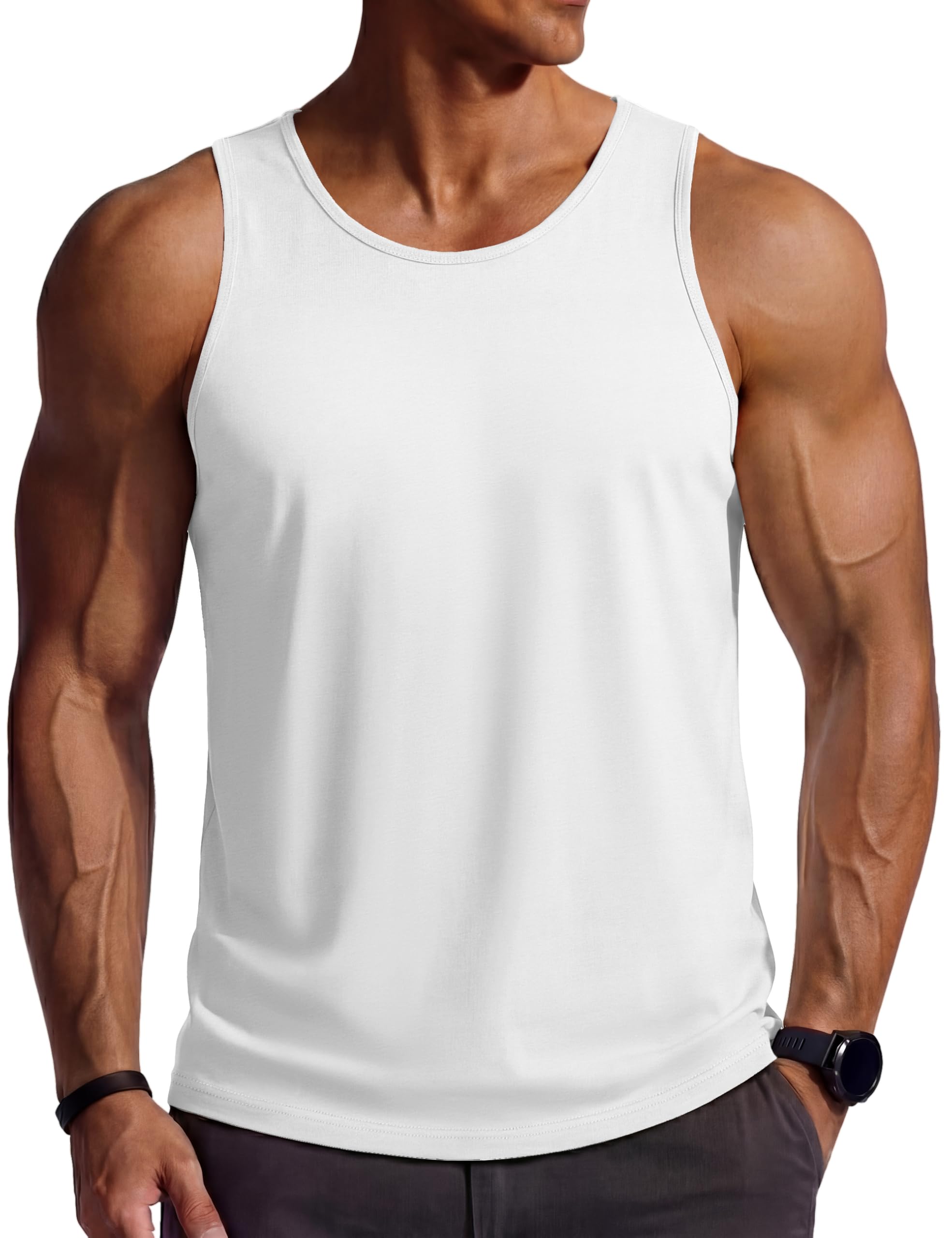 TACVASEN Tank Top Herren Baumwolle Tanktops Ärmellos Gym Achselshirt Fitness Trägershirt Sport Muskelshirts Sommer