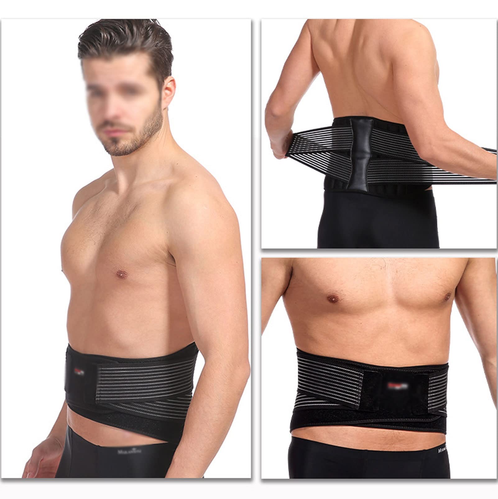 Soporte de Espalda para Hombres y Mujeres Cintura Transpirable Cinturón de Soporte Lumbar para ciática, Hernia de Disco, Levantamiento Pesado, con Correas Ajustables Dobles (M/Medio) ()
