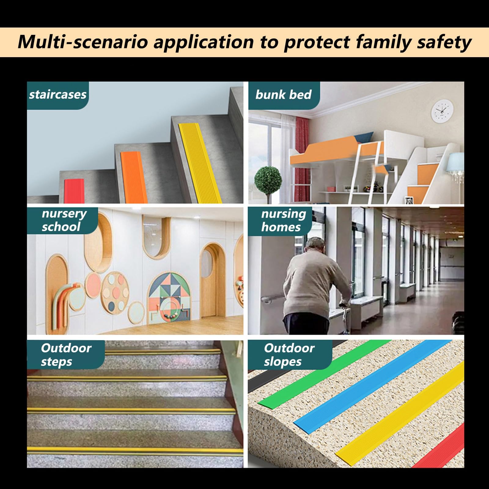 Tira De Borde De Vinilo Autoadhesivo Antideslizante De 1 M Para Escalera, Borde De Escalón Antideslizante, Borde De Escalera De Goma De PVC, Para Peldaños De Interior Y Exterior, Cantonera Protector(R