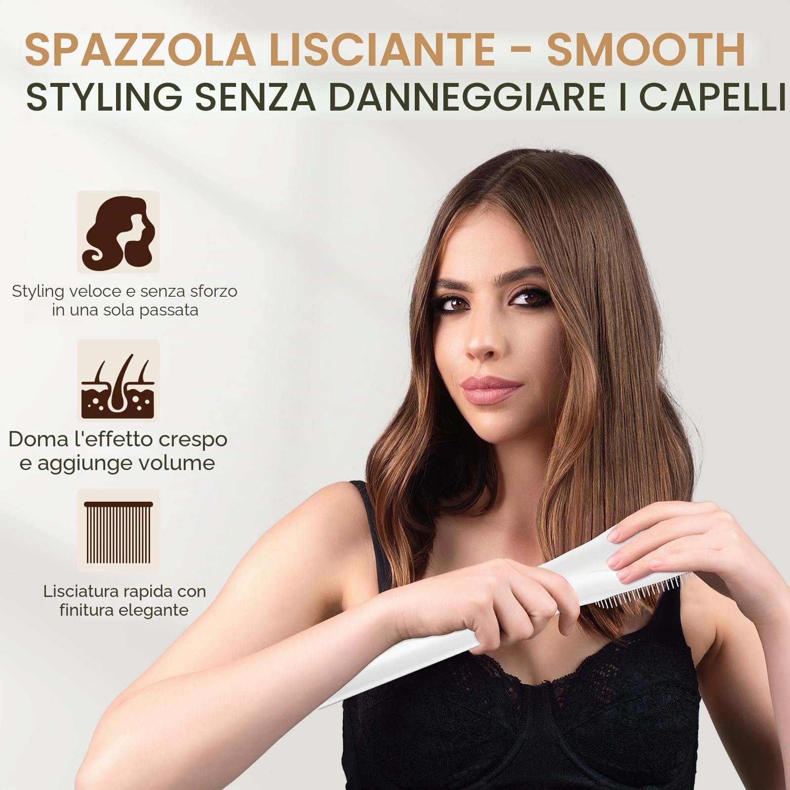 ANLAN Spazzola per asciugacapelli 4 in 1 MultiStyle con asciugacapelli, spazzola lisciante, ferro arricciacapelli automatico per tutti i tipi di capelli, spazzola per acconciatura