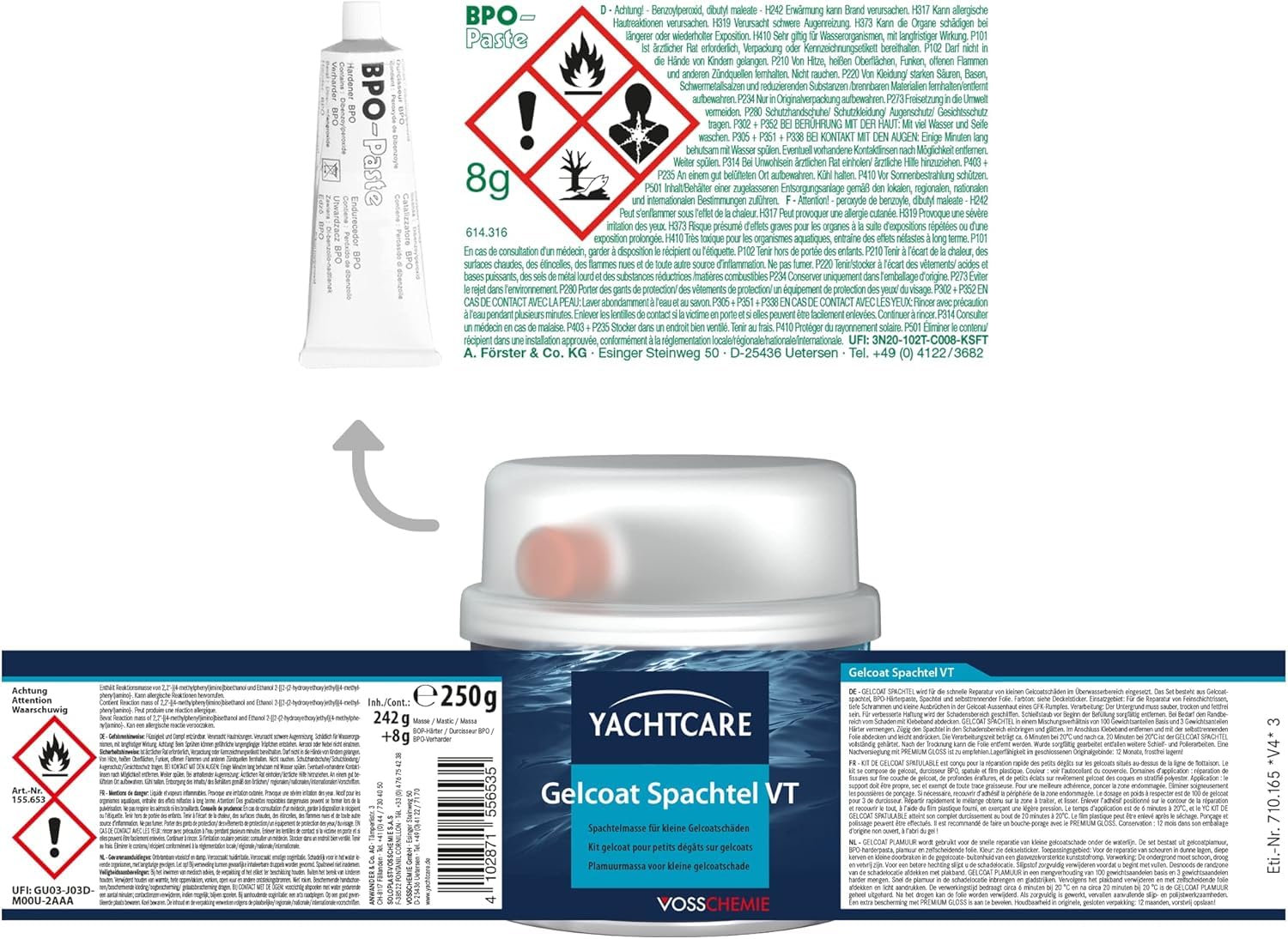 Yacht Care YP-21 Gel Coat Espátula VT