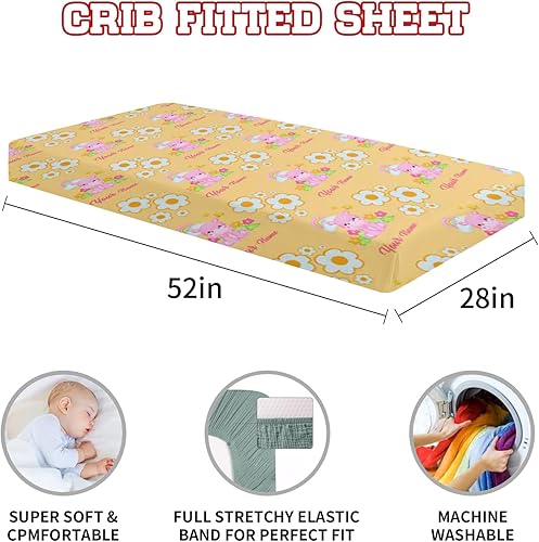 Miniatura 4 de Juego de sábanas ajustables para cuna para bebé juego de ropa de cama personalizado para cuna de 3 piezas con nombre, juego de ropa de cama para