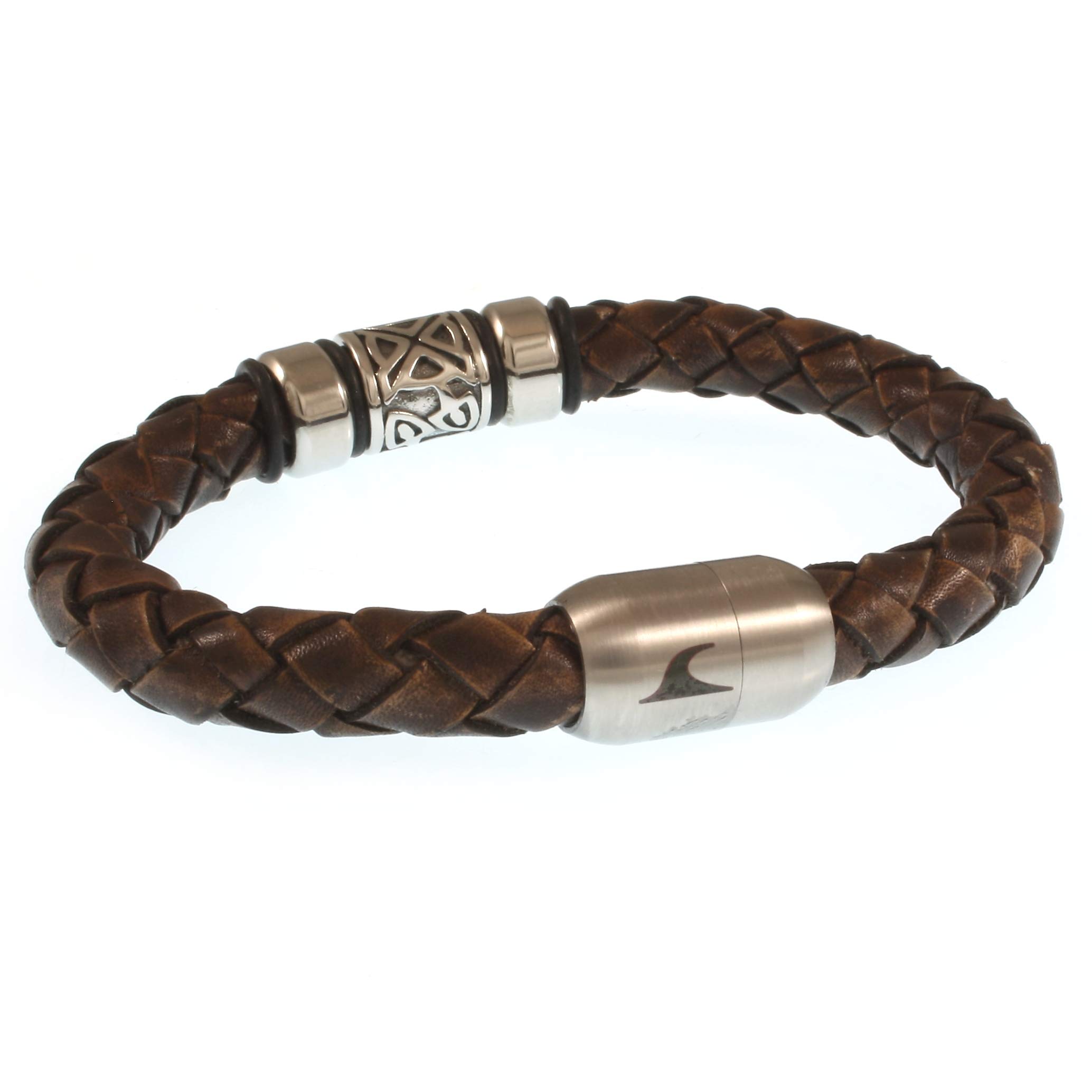 Leder-Armband FUERTE SHINE Dunkelbraun Surfer Damen Herren