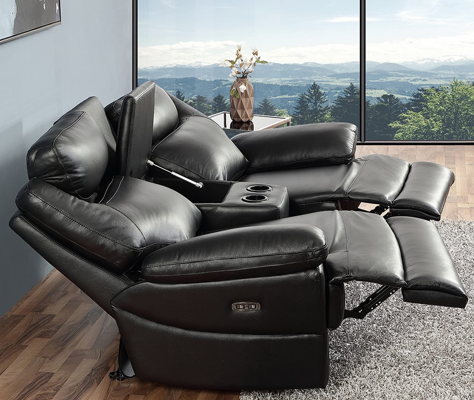 Magnus - Relax Sessel | Elektrisch Verstellbar - Leder Nature Cognac | Schale Nussbaum