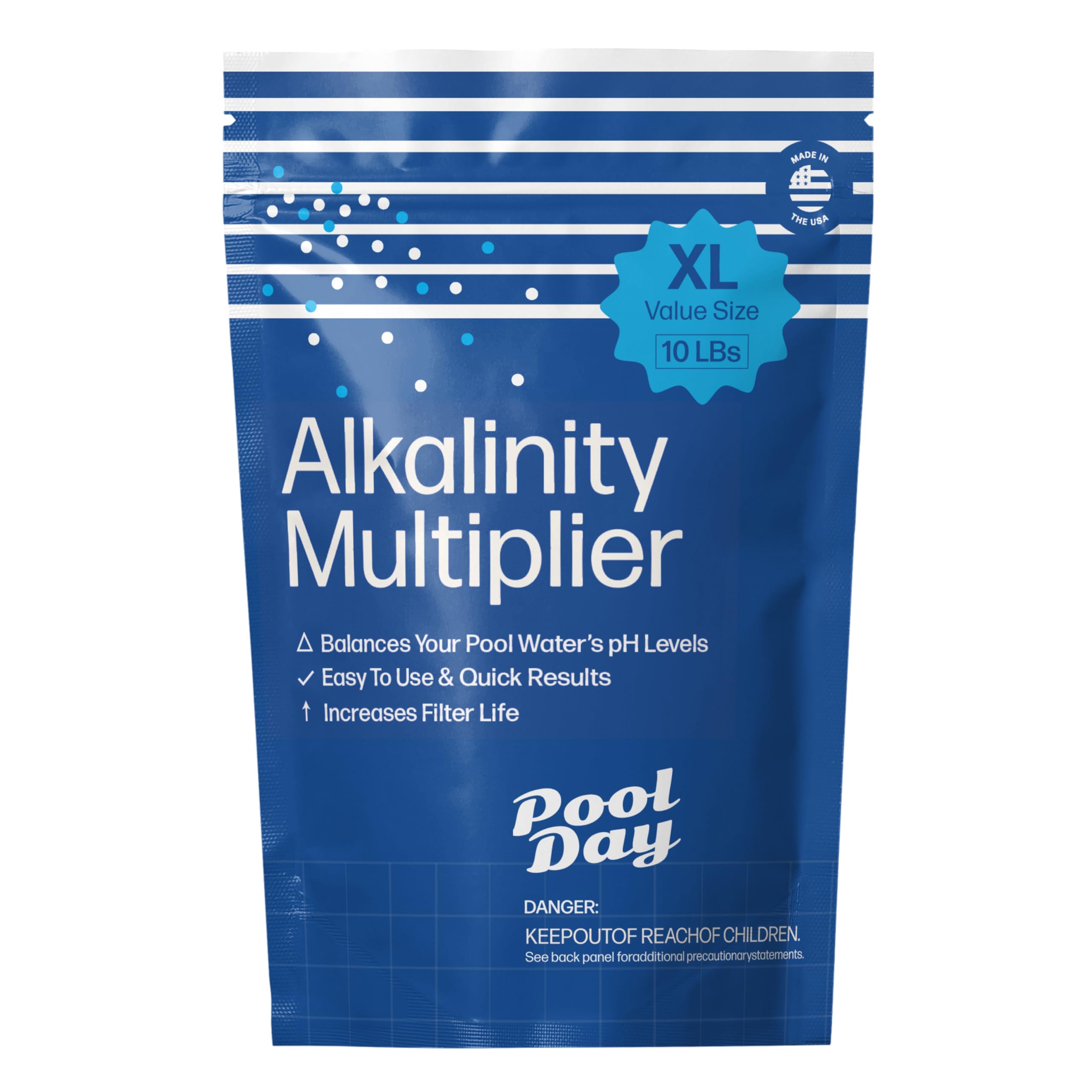 Pool Day 10LB Alkalinity Increaser - Increase Total Alkalinity in All Pools and Spas - 100% Sodium Bicarbonate