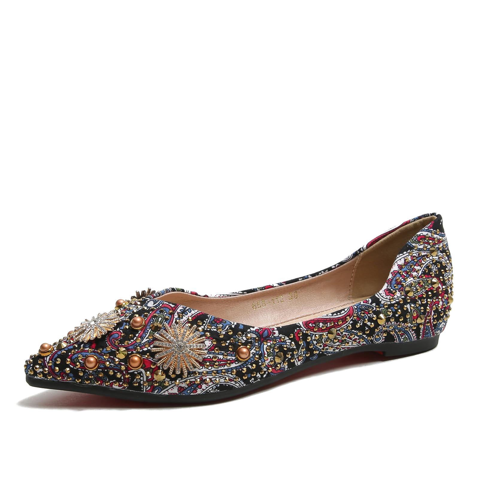 HROYL Pretty Ballerinas Zapatos Mujer con Cristales Zapatos Planos Mujer YSX223-2