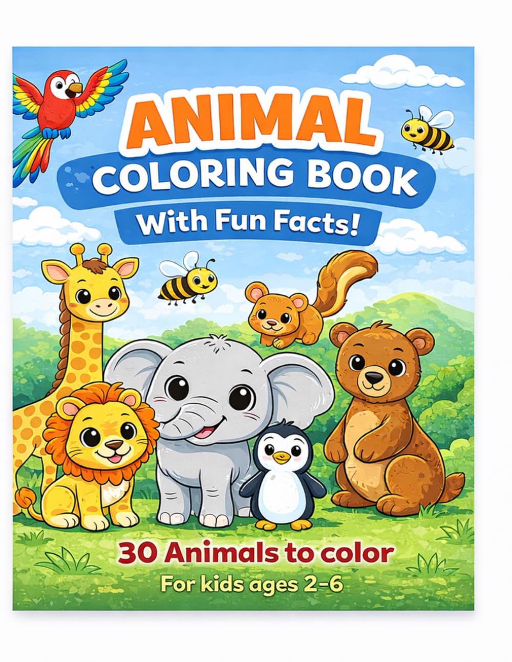Tiny Explorers: Animals Facts & Coloring Fun: Color 30 animals and learn fun facts as you go. For kids aged 2-6