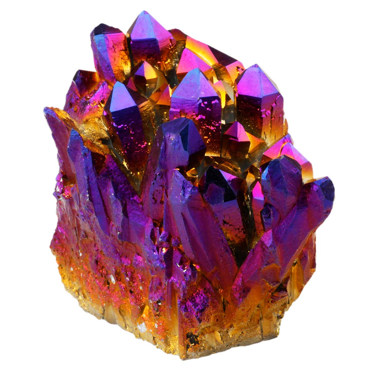Nupuyai Titanium Coated Bergkristall Druse Rohstein unregelmäßige Kristall Cluster Quarz Geode Edelstein für Reiki Feng Shui Deko